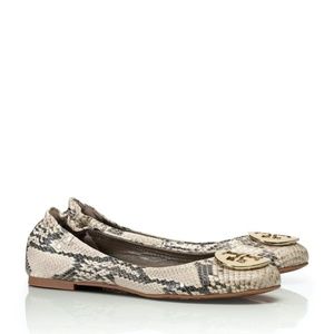 Tory Burch Python Snakeskin Reva Flats, Size 6.5